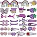 Fille Bébé Pinces à Cheveux, 28 Pièces Barrettes Filles Pince Cheveux Bébé Fille Multicolore Mignon Clips Cheveux Accessoires pour Petites Filles Bébé Enfants (Purple)