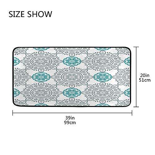 Alfombrillas de cocina acolchadas antideslizantes e impermeables estilo bohemio para interior 5