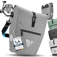 MIVELO 2in1 Fahrradtasche Gepäckträgertasche wasserdicht 100% PVC frei + Laptopfach + Schultergurt – Fahrrad Tasche für Gepäckträger 1 STK grau