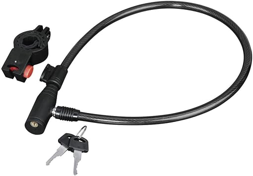 Hama Bicycle Cable Lock Spiral Cable Lock 65 cm with Two Keys Black