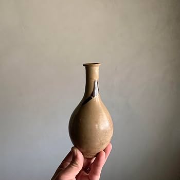 壺屋焼 灰釉褐釉流掛け瓶 18世紀 徳利 壺屋 鉄絵 古美術 琉球美術 湧田焼 壺屋焼 灰釉褐釉流掛け瓶 18世紀 徳利 壺屋 鉄絵 古美術