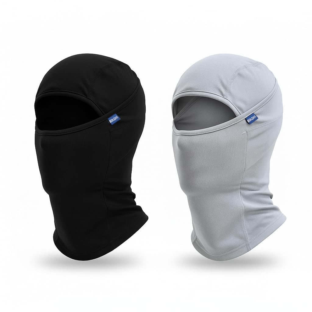 Boldfit Full Face Helmet Mask Black & Grey Pack of 2