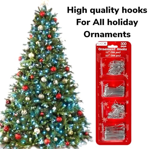 image for ALAZCO Value Set 600pc Silver Ornament Hanging Hooks Holiday Decor - I