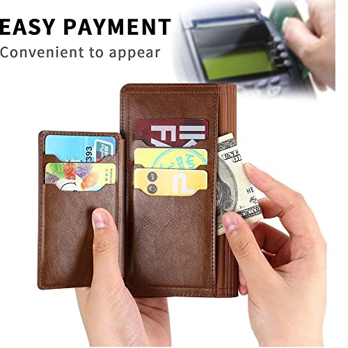 iPhone 12/12 Pro Book case met ritssluiting van LuxeBass - Flipcover - Magnetisch - 5 kaarten houder - Donkerbruin - Image 4