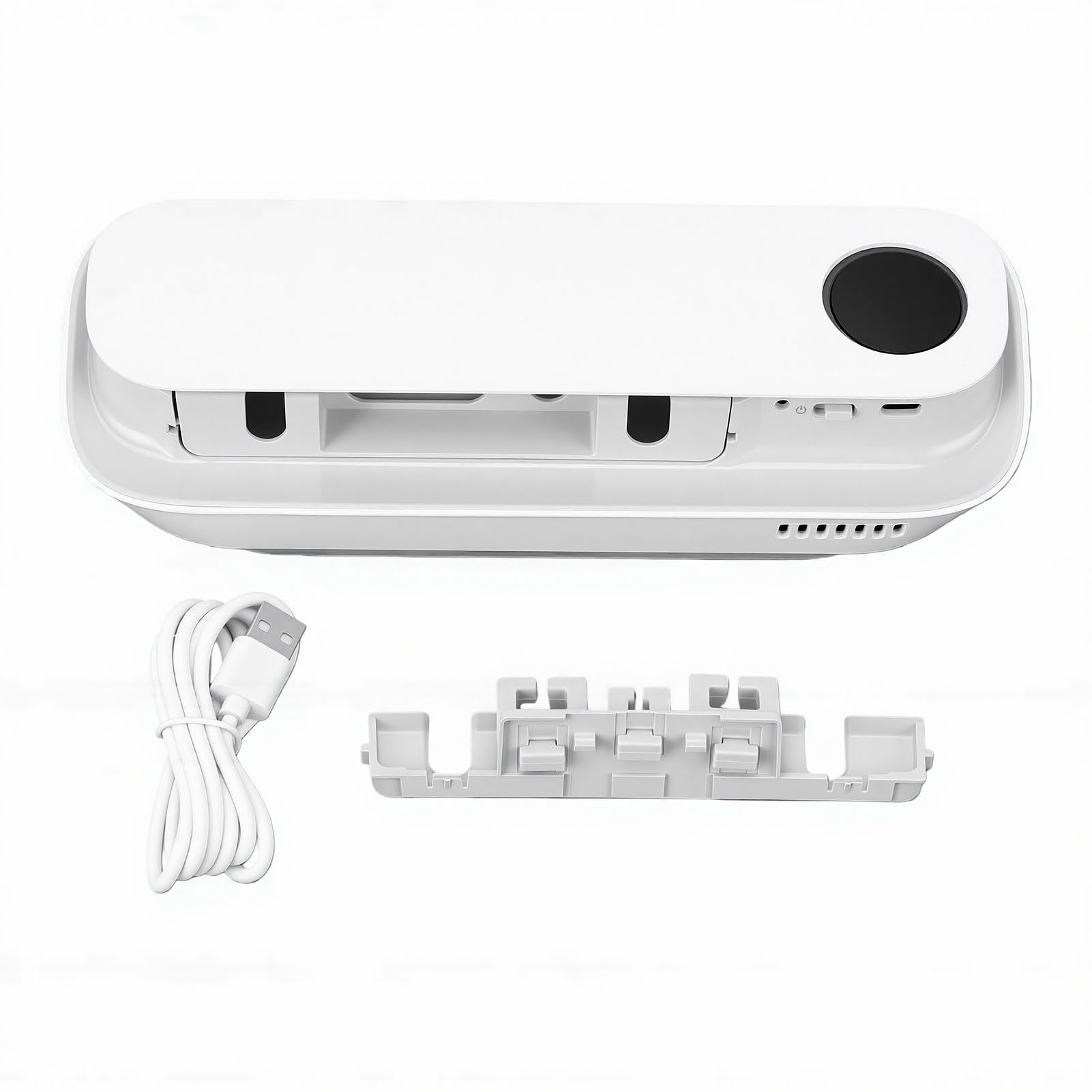 Fabater Soporte Inteligente para Desinfectante de Cepillos de Dientes UV,Limpiador de Cepillos de Dientes Montado en la Pared con 5 Ranuras y Secador de Calefacción,99,9% de Limpieza