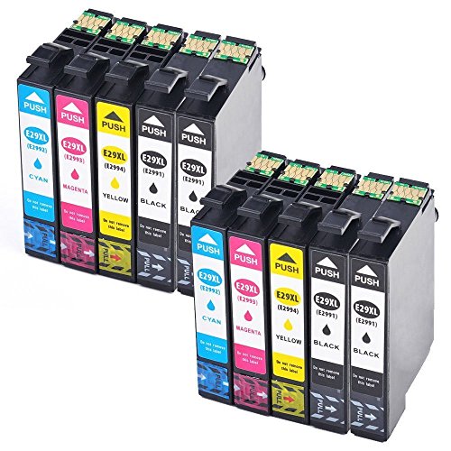 Karl Aiken 10x Epson 29 29XL Cartuchos de Tinta Compatible con Epson Expression Home XP-235 XP-245 XP-247 XP-255 XP-332 XP-335 XP-342 XP-345 XP-352 XP-432 XP-435 XP-442 XP-445 XP-452