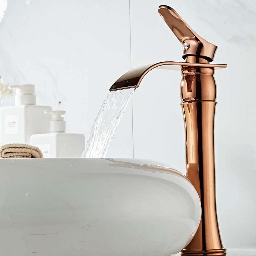WIQUYBML Kitchen Taps Basin Faucet Brass Bathroom 6 Colors Torneiras para Pia de Banheiro Rose Gold Wash Waterfall