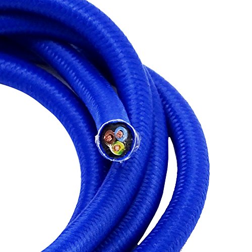 Cavo in tessuto blu lunghezza a scelta 1,20/3/5/10...