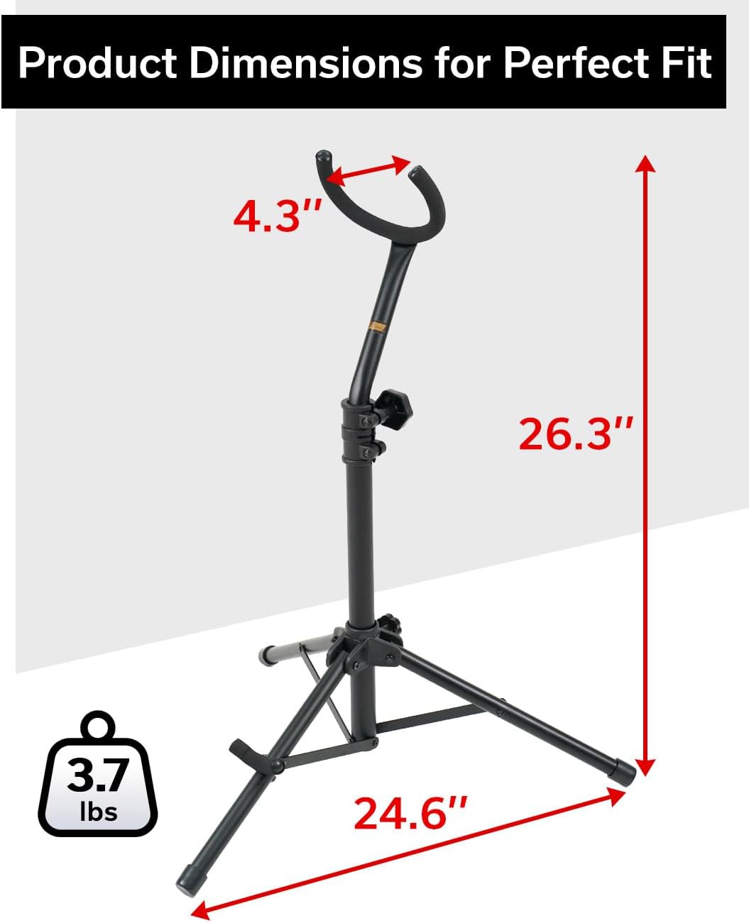Hamilton KB970 Baritone Saxophone Stand, Heavy-Duty Stable Floor Stand with Protective Padding