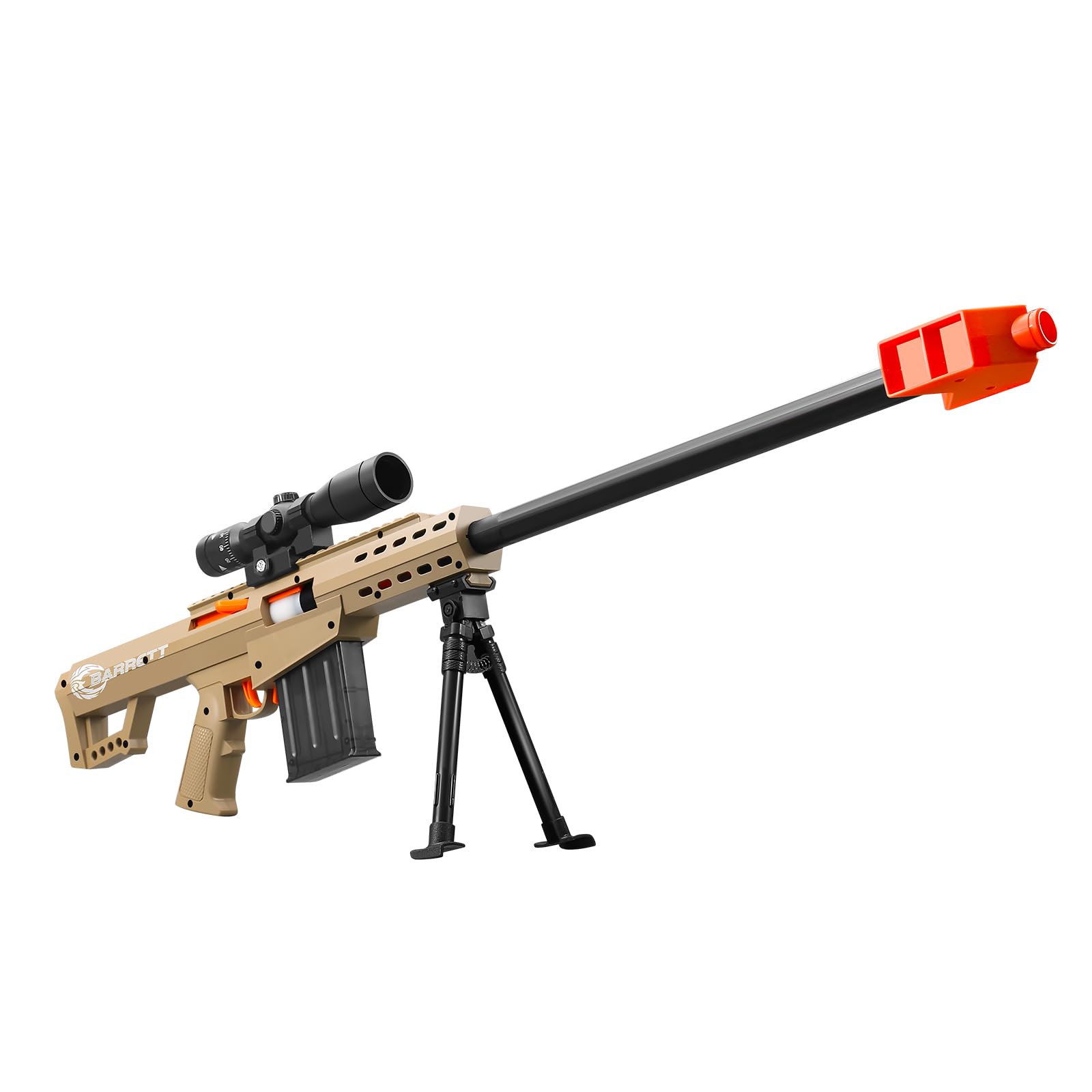 Soft Bullet Shotgun Foam Realistic Pellet Blasters Shell Ejecting Toy Gun Dart Sniper with Scope Rifle Fake Gun Stress Shot for Boys Girls Kids and Adults Birthday Gift Age8-12 (Sand colored)
