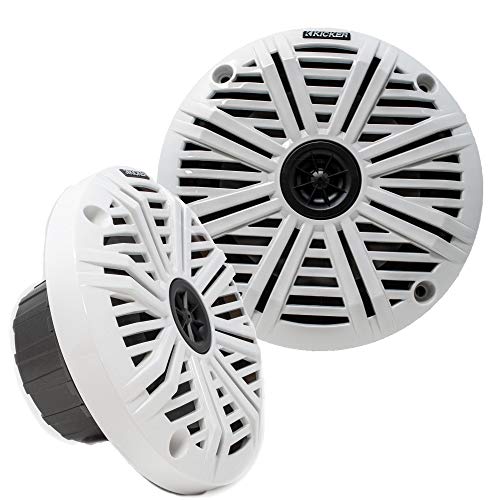 Image of KICKER 6.5 inch Marine Speakers (3 Pair) White Salt Water Grills OEM Replacement Speakers