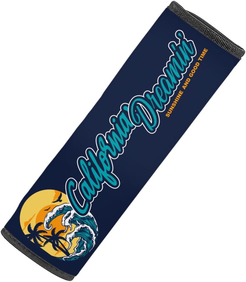 California Dreamin' Car Seat Belt Pads - Wave Seat Belt Covers - Beach Seat Belt Covers