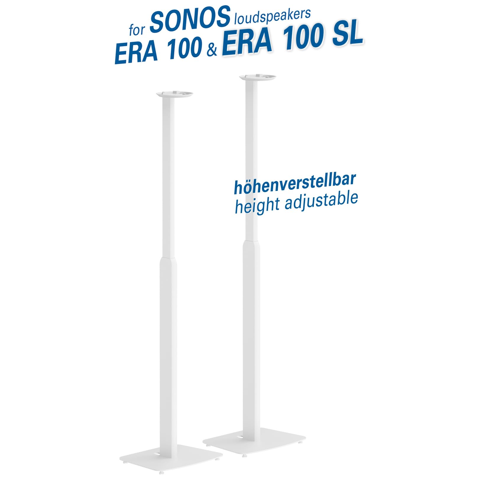 my wall SonosEra100 stojak na głośniki z regulacją wysokości – HS43WL, 2-częściowy zestaw, stojak Sonos z regulacją wysokości, idealne ustawienie dźwięku, odłączenie, podstawa Sonos