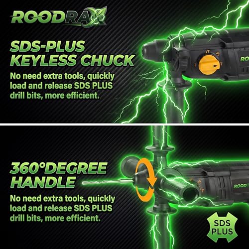 Image of 20MM Rotary Hammer Drill 1200W | SDS Plus Chuck | 4 Modes (Drill, Hammer, Hammer Drill, Chisel) | Heavy Duty Concrete Drill Machine with 360 Handle & Depth Gauge