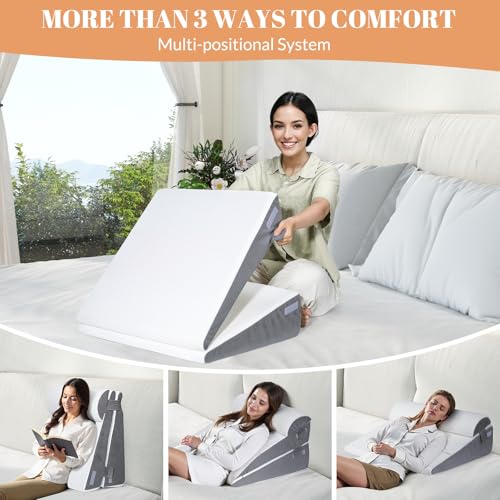 Ceecysaa Wedge Pillows for Adults, 4-in-1 Adjustable Wedge Pillows Set,Bed Pillow for Sitting Up,Legs,Neck and Back Support,Sleeping Comfort and Relaxing by Ceecysaa - Image 3