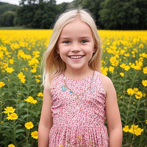 PinkSheep Toddler Jewelry Kids Necklace Choker and Bracelet 3 Pack 9pcs, Little Girls Jewelry In Box, Flower Girl Gift Kids Girls Accessories3