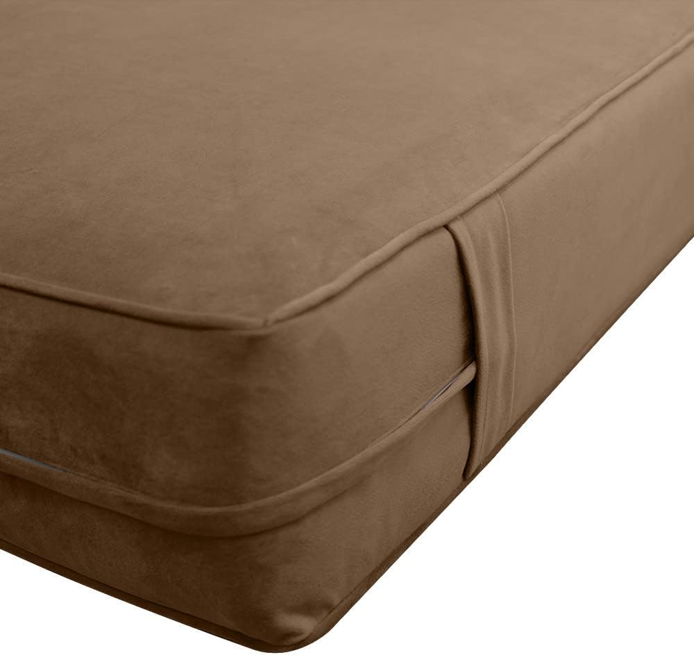 Prolinemax Style V5 Full Size Pipe Trim Velvet Indoor Daybed Mattress Bolster Pillow Complete Set AD308