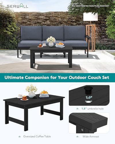 Image of SERWALL HDPE Outdoor Couch with Coffee Table