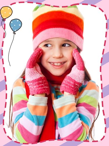 SATINIOR 5 Pairs Kids Gloves Full Fingers Knitted Warm Gloves Winter Mittens for Little Boys and Girls Daily Supplies2