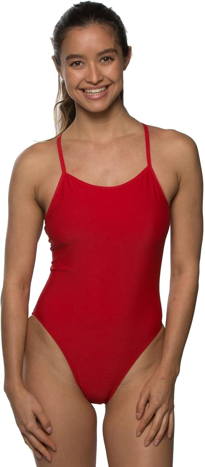 JOLYN Perry Fixed Back Women's Athletic One Piece Swimsuit for Competitive Swimming, Lifeguarding, Medium Coverage