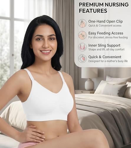 Image of DClub Comfort Revolution Seamless Bra -Easy lite Full-Coverage Wireless Everyday Bra with Soft Comfort with Removable Pad.