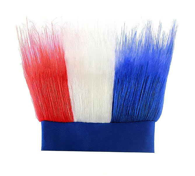 Red White and Blue Hair Wig Hat, Hairy Headband, Funny Costume Accessories for Spirit Week, 4th of July, Memorial Day, Sports Events, Halloween Cosplay image 5