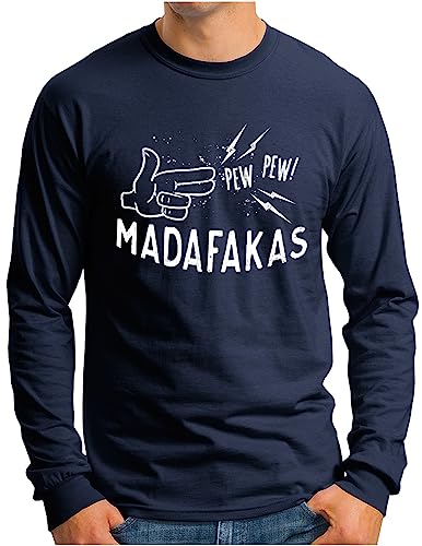 T-shirt manches longues homme bleu marine OM3 Pew Pew Madafakas XL