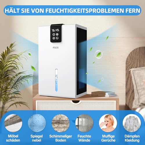 Luftentfeuchter, 2800ML Elektrischer Luftentfeuchter mit Ultra-Leise Automatischer Abschaltung, 7 Farben Licht Entfeuchter für Keller Badezimmer, Raumentfeuchter Dehumidifier für Schlafzimmer