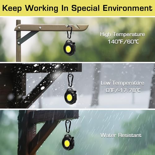 WORKPRO Mini Keychain Work Light, COB Keychain Flashlight with Hat Clip, Rechargeable Magn - image 7