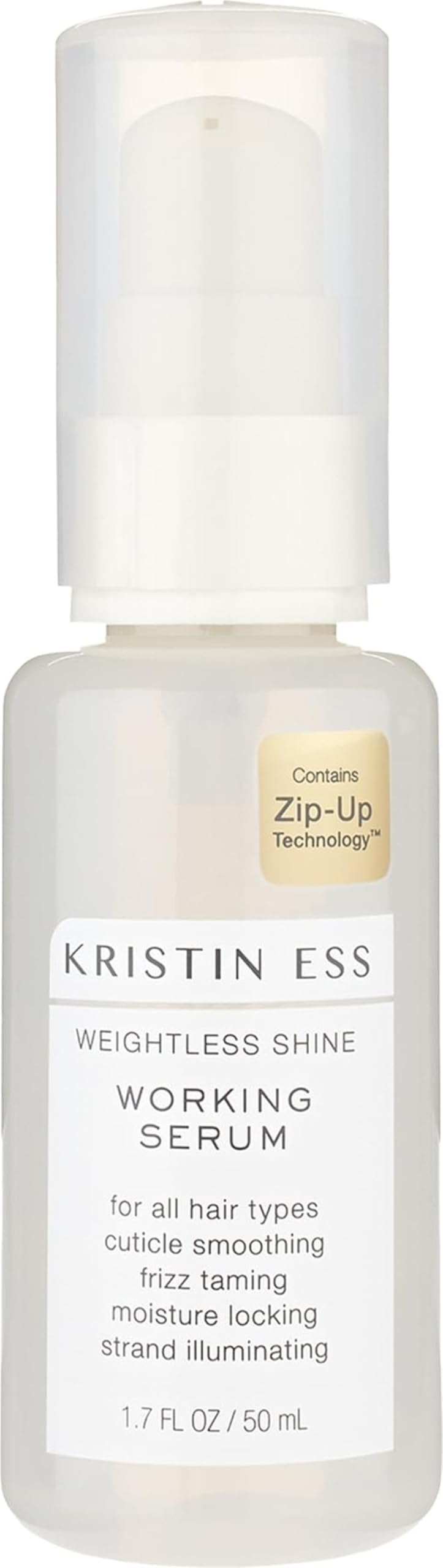 Kristin Ess Hair Weightless Shine Working Hair Serum for Dry Damaged Hair - Frizz Taming, Anti Breakage, Moisture Locking + Shine Enhancing - Color + Keratin Safe, 1.7 fl. oz.