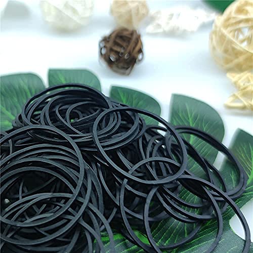 AGYG APLUS 600PCS Black Rubber Bands,Money Bands,Sturdy, Heat Resistant RubberBands for School Home 1.5inch(38mm) x0.08inch(2mm) (Black)