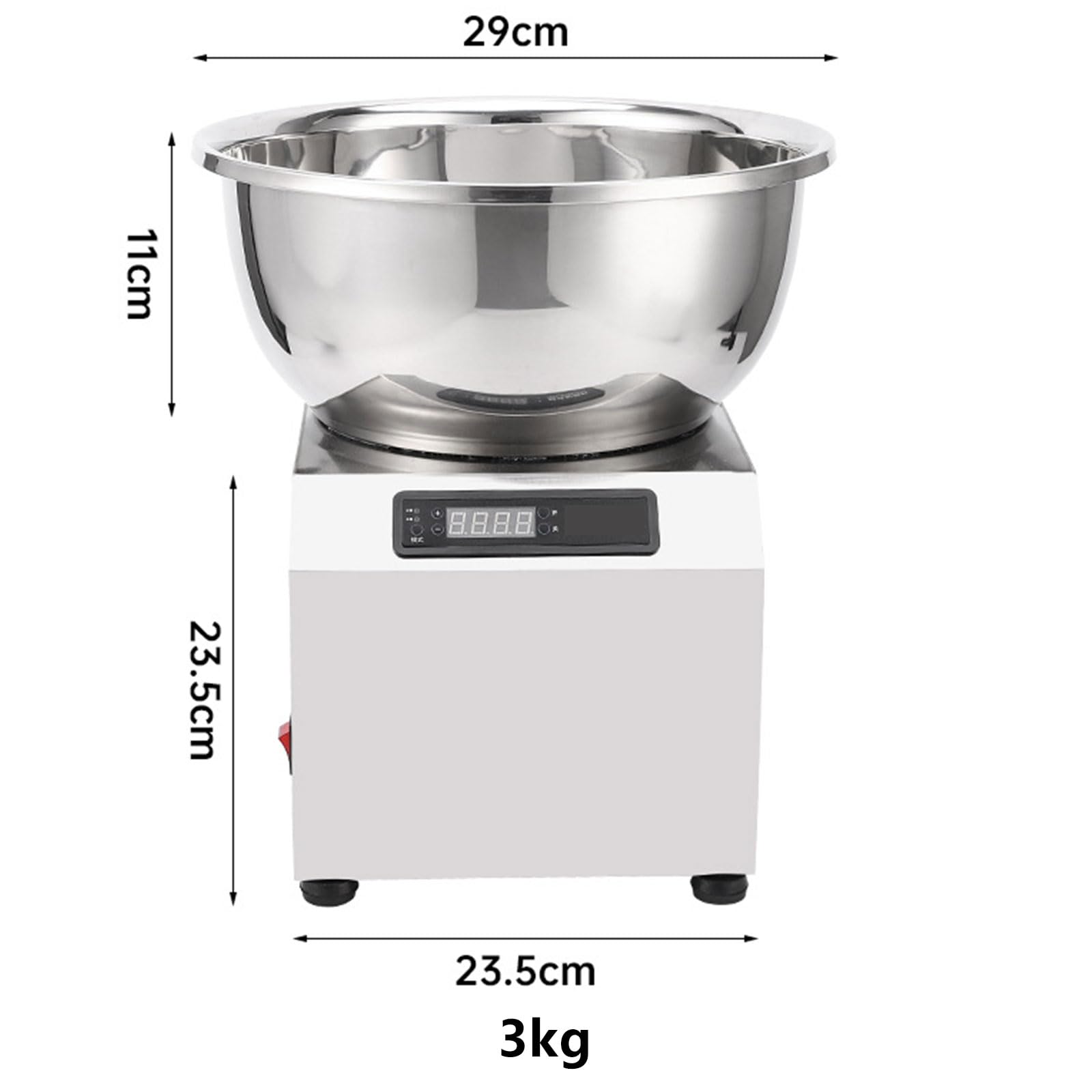 Batidora de masa resistente con amasadora en espiral, temporizador, cuenco de acero inoxidable para hornear en casa y pequeñas empresas, equipo de cocina profesional