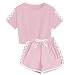 Girls Crop Shorts Set-Pink-140