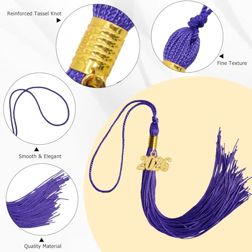 Image of GraduationMall Single&Multiple Color Graduation Tassel with 2026 Year Charm 9 inch