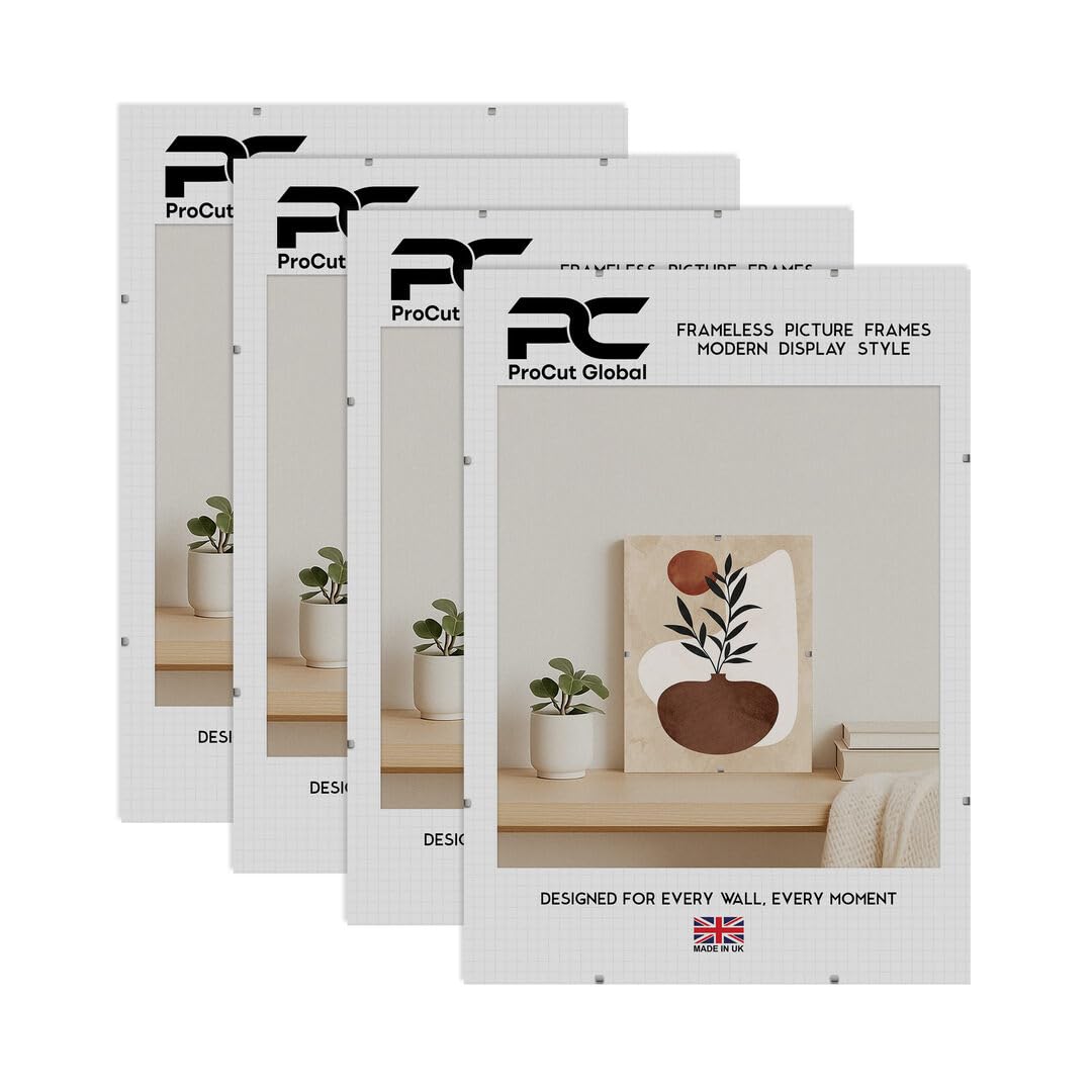 Procut Global 16x18" Frameless Clip Picture Frames For Photos - Pack of 4 — image 1
