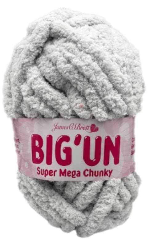 James C Brett BIG'UN Super Mega Chunky 300g Ball for 20mm Needles or Finger Knitting (BU09 Silver Frost, 1 Ball)