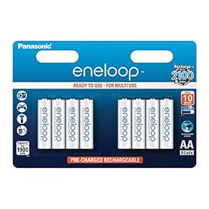 Panasonic eneloop, NiMH-accu gereed voor gebruik, AA mignon, verpakking van 8, 1900 mAh, 2100 laadcycli, met hoog…