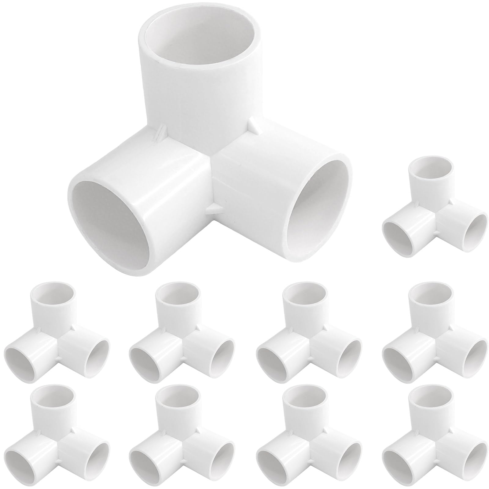 Gardeningwill White 10Pcs 3 Way 32Mm Pvc Fitting Build Heavy Duty Greenhouse Frame Furniture Connectors