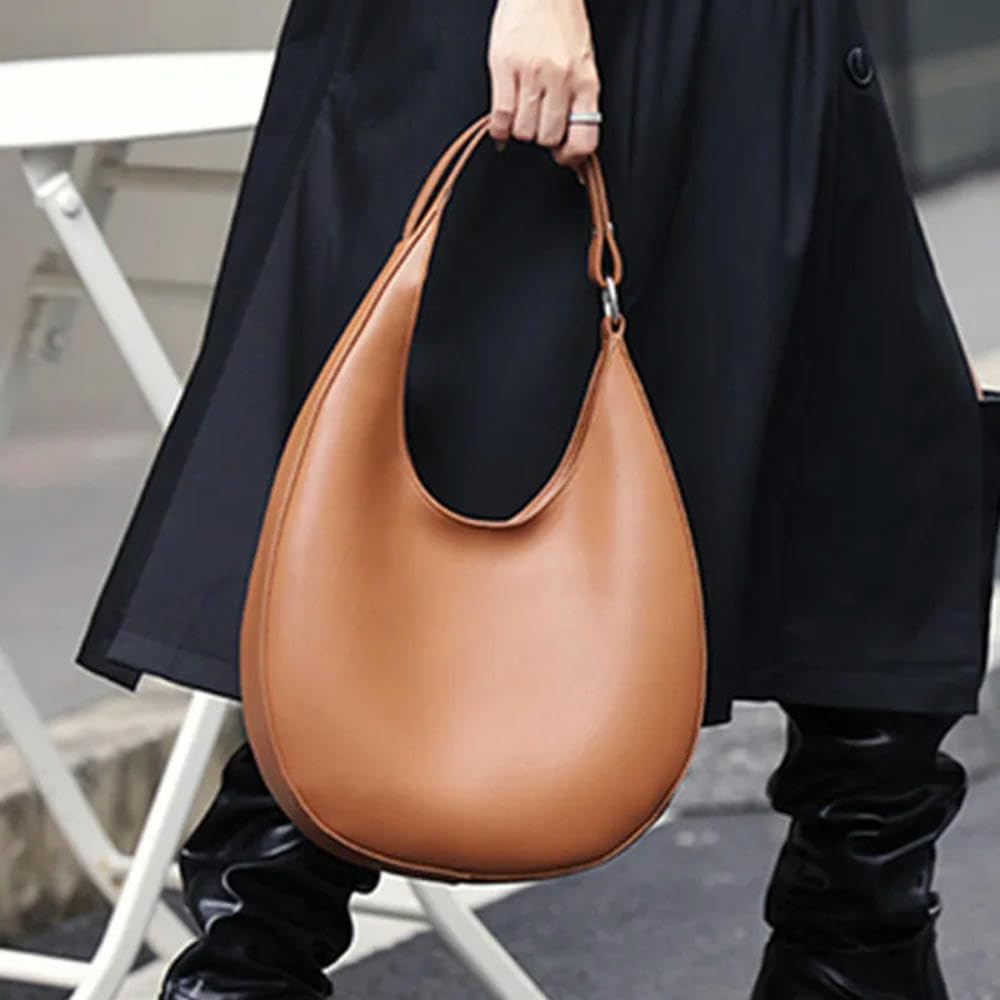 Bolsos de Hombro Tipo Media Luna de Cuero Genuino para Mujer, Bolsos Cruzados de diseñador de Tendencia, Bolsos de Mano para Mujer