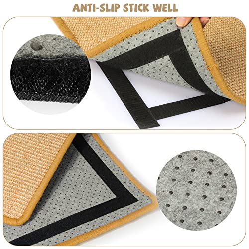 Image of Graciadeco Carpet Cat Scratching Mat Sisal, 2 Packs Sisal Fabric Large 23.6 inch x 15.7 inch Scratching Pad for Indoor Cats with Adhesive Hook Loop Tape, Cat Scratching Rug Wall Scratchers for Indoor
