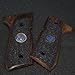 HK GRIPS Compatible with Beretta 92/96/98/M9 Full Size Grips, Resident Evil, Samurai Edge, Biohazard Raccoon S.T.A.R.S, Light Walnut Wood (Blue)