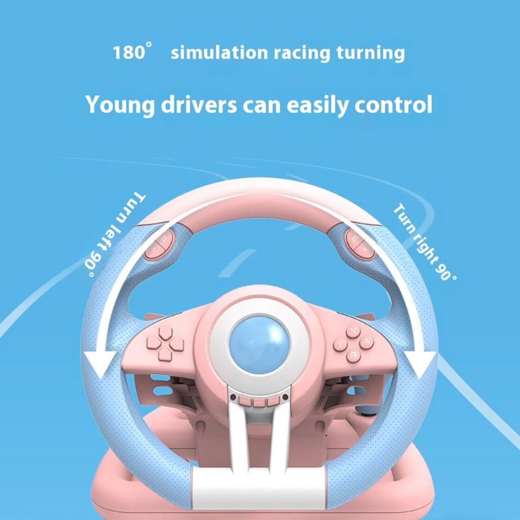 Volante da corsa USB con volante a vibrazione del motore dei pedali del gioco
