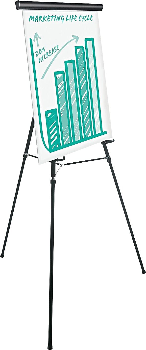 Universal 43034 Heavy Duty Presentation Easel, 69" Maximum Height, Metal, Black