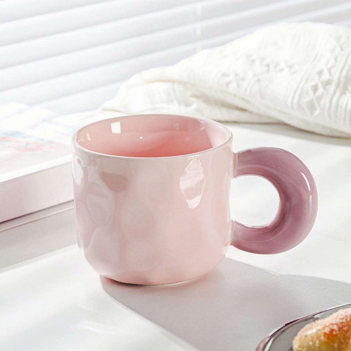 Ynredee Ceramic Coffee Mug,12 OZ/350ML Novelty Coffee Mug,Tea Cup for Office and Home,Valentines Day Gifts for Her Wife Girlfriend Sisters,Funny Birthday Gifts for Women,Mothers Day Gifts (Pink)