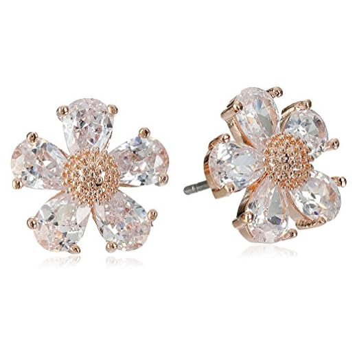 Betsey Johnson Crystal Flower Stud Earrings