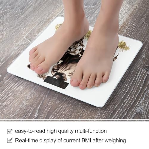Balanza de baño digital con diseño de vaca y vidrio templado miniatura 5