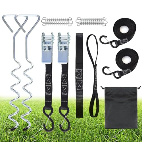 RV Awning Tie Down Kit Heavy Duty Camper Awning Anchors Accessories RV Awning Anchor Kit for Outdoor Camping