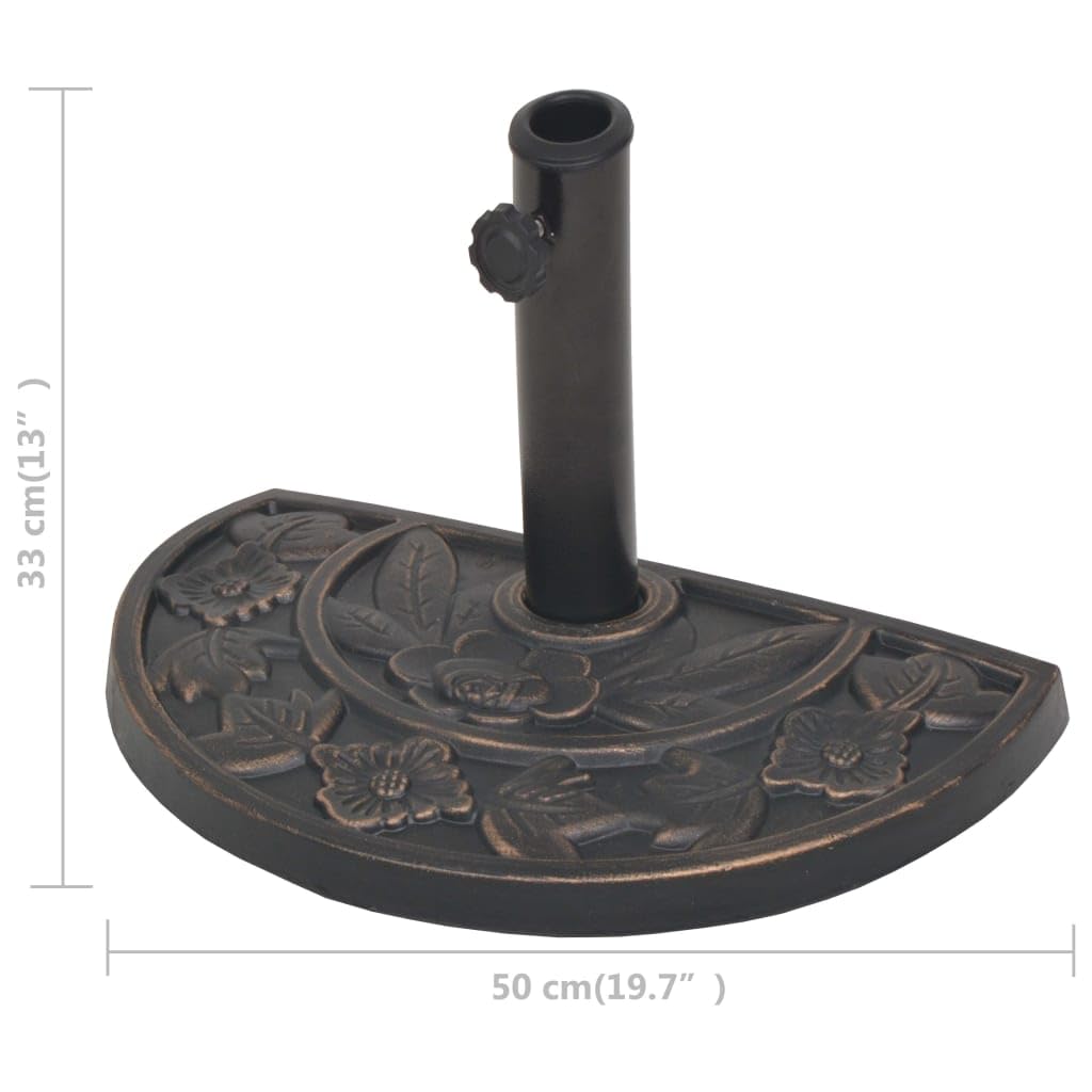 Tomostar Pied de Parasol, Support Socle de Parasol Base de Lestage en résine Demi-Cercle Bronze 9 kg