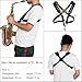Rayzm Saxophone Strap, Universal Double Shoulder Leather Strap for Sax, Adjustable Padded Harness Strap for Alto Tenor Baritone Saxophone (Large Size)