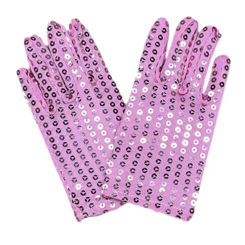 Children Girls Boys Sequin Short Gloves Party Rave Dancing Performance Glitter Gloves Accessory